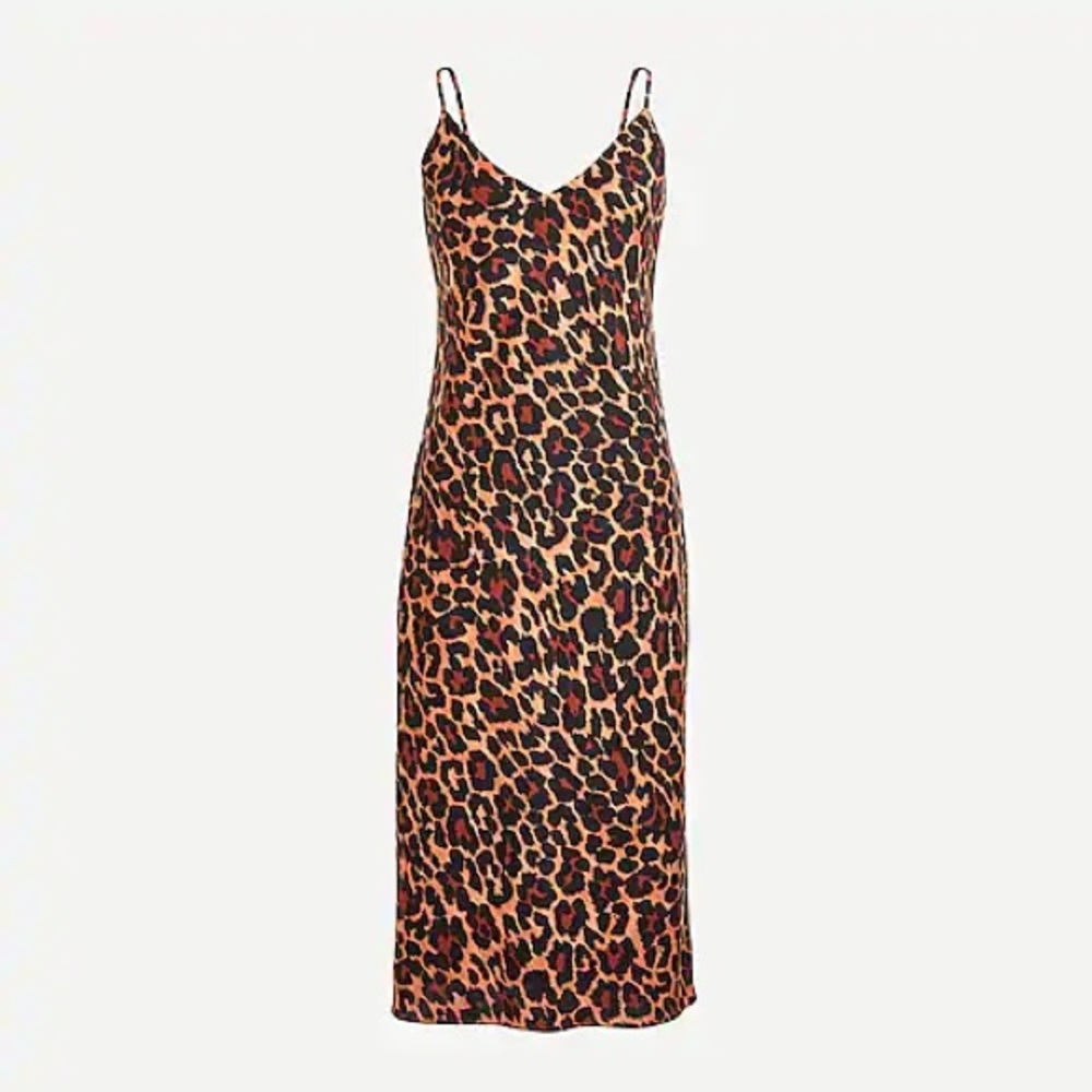 ✨NWT✨J. CREW // Bias-cut slip dress in leopard